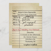 旧図書館カー結婚ドの発願 招待状 (正面/裏面)