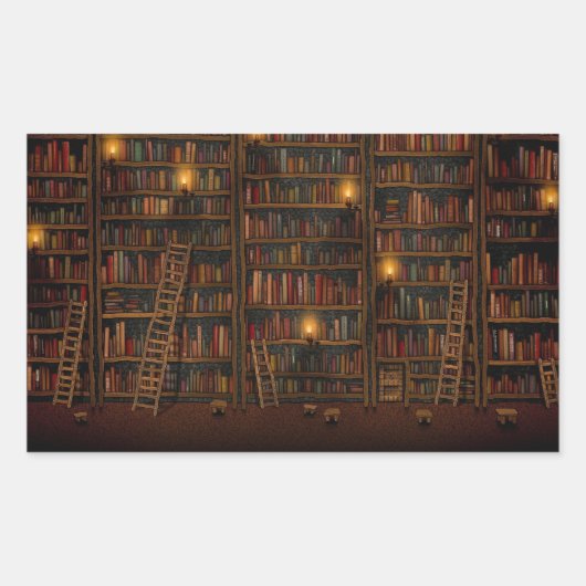 旧図書館読室 長方形シール (正面)