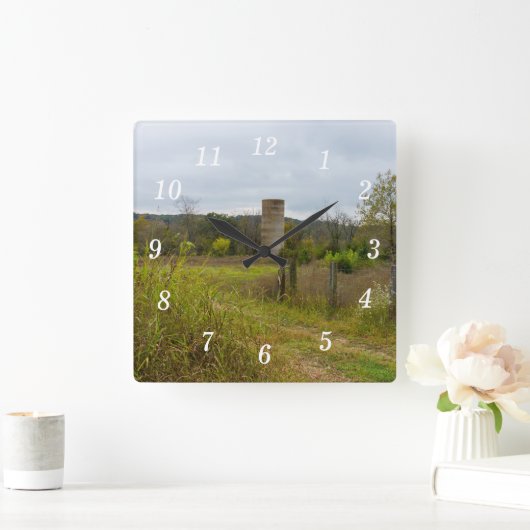 旧国営サイロ風景壁時計 スクエア壁時計 (ホーム)