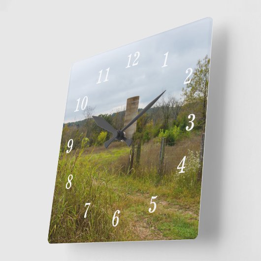 旧国営サイロ風景壁時計 スクエア壁時計 (傾斜)