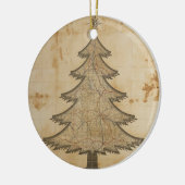 旧地図クリスマスツリー セラミックオーナメント (左)
