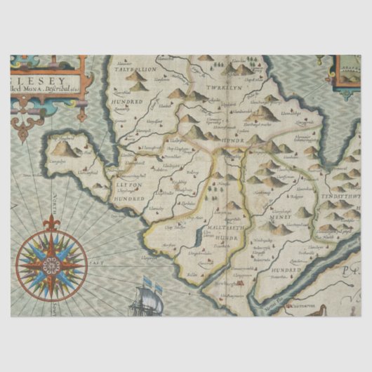 旧地図シリーズ1デザイン16 薄葉紙 (正面)