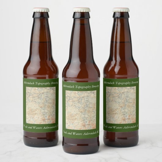 旧地形図から上部サラナク湖詳細 ビールラベル (ボトル)