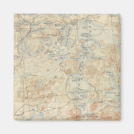 旧地形図から上部サラナク湖詳細 マグネット (正面)