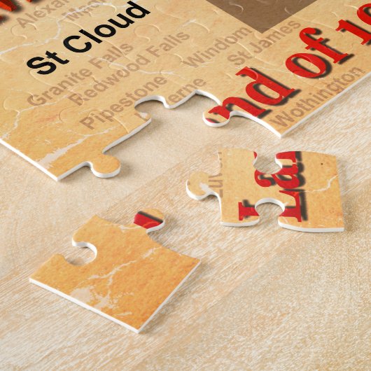 旧型ミネソタ州のプライドの地図 ジグソーパズル (側面)