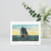 旧城フランスのの眺め3カ国の国旗 ポストカード (スタンド正面)