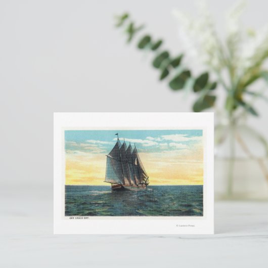 旧城フランスのの眺め3カ国の国旗 ポストカード (スタンド正面)