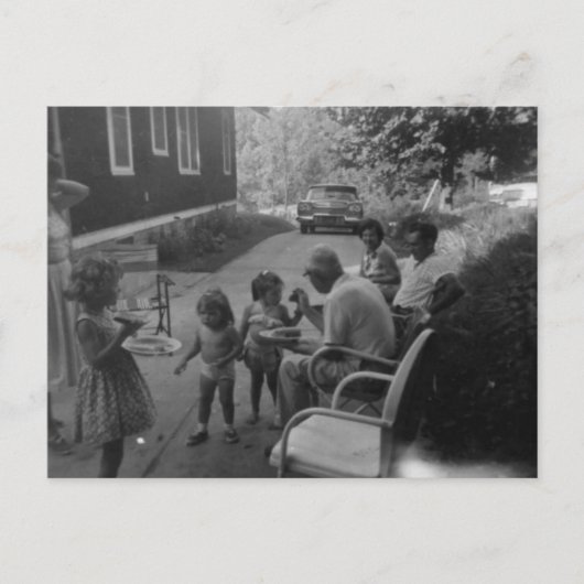 旧夏ファッションドピクニックおもしろい ポストカード (正面)