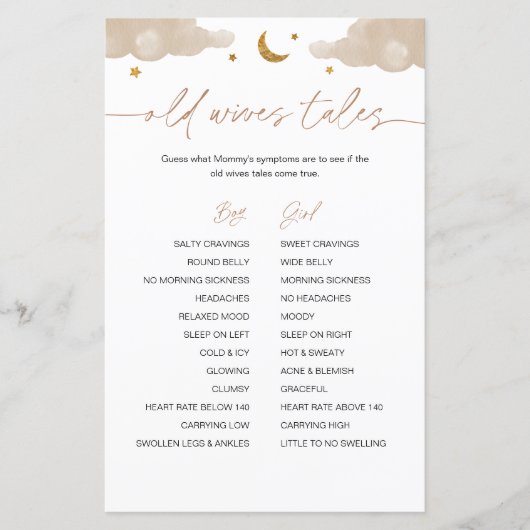 旧妻の物語twinkleスター赤ちゃんシャワーゲーム (正面)