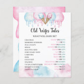 旧妻テイルズアイスクリームパーティーゲーム紙シート。 (正面/裏面)