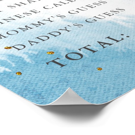 旧妻テイルズピンクブルー水の色スプラッシュサイン ポスター (角)