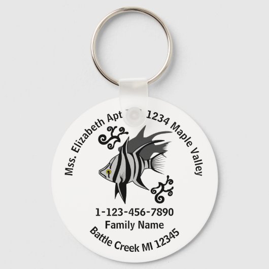 旧妻失った家族の自宅住所 キーホルダー (正面)