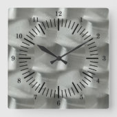 旧学校シミュレートつや消しアルミニウム スクエア壁時計 (正面)