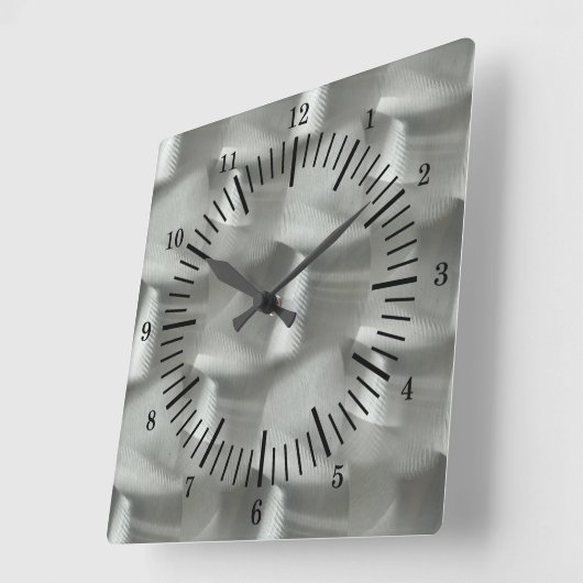 旧学校シミュレートつや消しアルミニウム スクエア壁時計 (傾斜)
