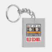 旧学校ヒップホップカセットテープラップの愛好家 キーホルダー (正面左)
