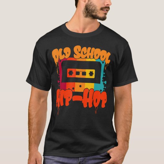 旧学校ヒップホップシャツ80s 90sレトロカセットMu Tシャツ (正面)