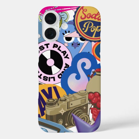 旧学校レトロヴィンテージY2K/90のステッカー Case-Mate iPhoneケース (裏面)