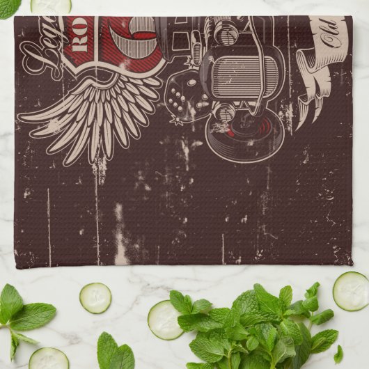 旧学校線66 キッチンタオル (折り畳み)