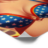 旧学校1950年代の少女 ポスター (角)