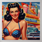 旧学校1950年代の少女 ポスター (正面)