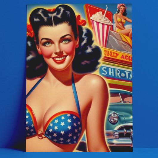 旧学校1950年代の少女 ポストカード