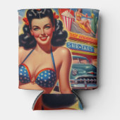 旧学校1950年代の少女 缶クーラー (正面)