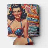 旧学校1950年代の少女 缶クーラー (裏面)