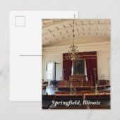 旧州キャピトルinスプリングフィールド， IL シーズンポストカード (正面/裏面)