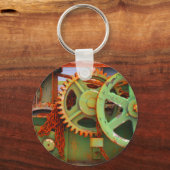 旧工場の機械ギアホイールヴューハル キーホルダー (正面)