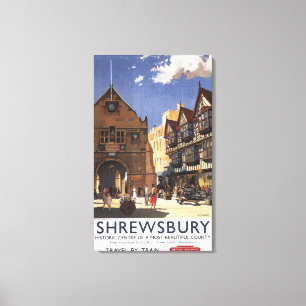 旧市庁舎ビュー英国鉄道ポスター キャンバスプリント