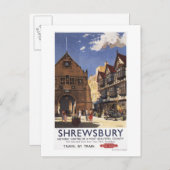 旧市庁舎ビュー英国鉄道ポスター ポストカード (正面/裏面)