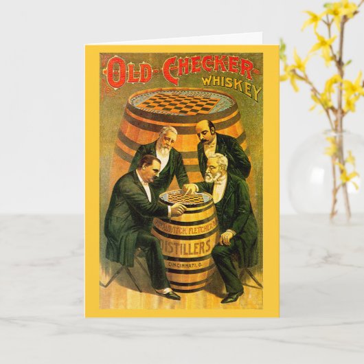 旧市松模様に – カード (黄色い花)