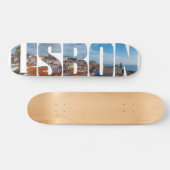 旧市街のパノラマビューで構成されたリスボン文字 スケートボード (横)