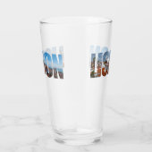 旧市街のパノラマビューで構成されたリスボン文字 タンブラーグラス (右)