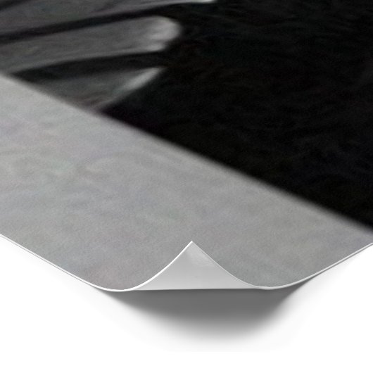 旧市街の白黒の謎の古い通り ポスター (角)