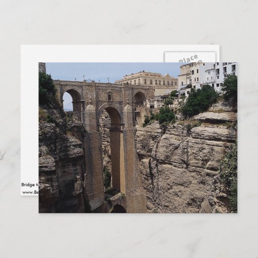 旧市街への橋、スペイン、ロンダ ポストカード (正面/裏面)