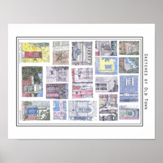 旧市街アレクサンドリアのスケッチ ポスター