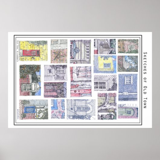 旧市街アレクサンドリアのスケッチ ポスター (正面)