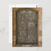 旧市街エルサレムに刻まれた金属製の扉 ポストカード (正面/裏面)