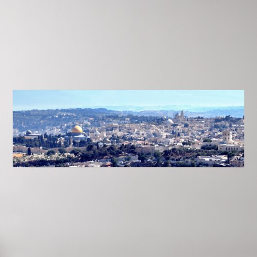 旧市街エルサレム – スコップ山からの眺め ポスター (正面)