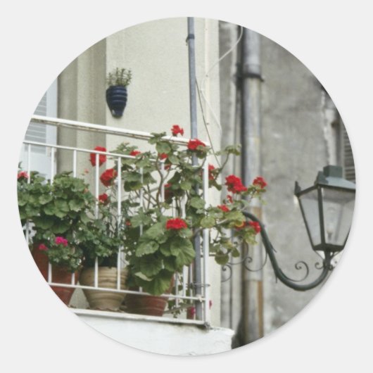 旧市街コルフの花に趣のあるバルコニー ラウンドシール (正面)