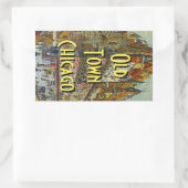 旧市街シカゴヴィンテージ旅行荷物シール 長方形シール (バッグ)