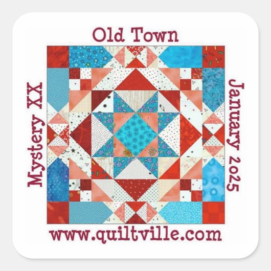 旧市街ステッカー スクエアシール (正面)