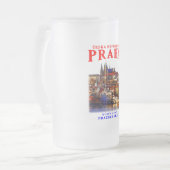 旧市街プラハ。チェコ フロストグラスビールジョッキ (正面左)