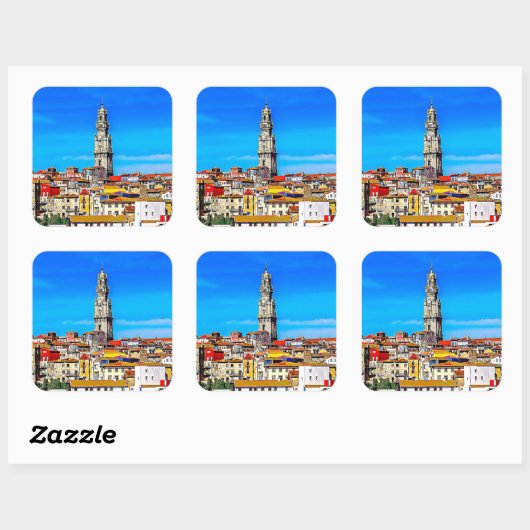 旧市街ポルトとタワークレリゴス スクエアシール (シート)