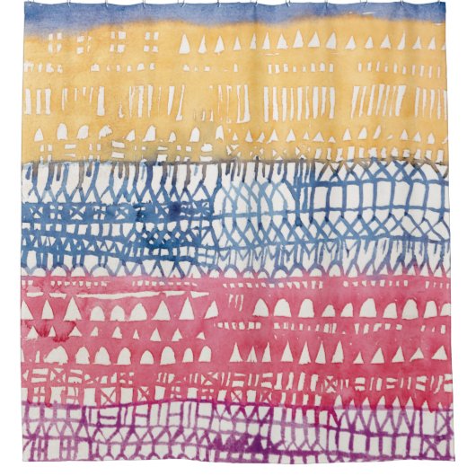 旧市街ポール・クレーカラフルファインアート シャワーカーテン (正面)