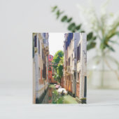 旧市街ヴェネツィア運河、ロマンチックなイタリアのシーン ポストカード (スタンド正面)