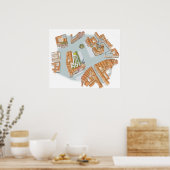 旧市街広場。プラハチェコ ポスター (キッチン)