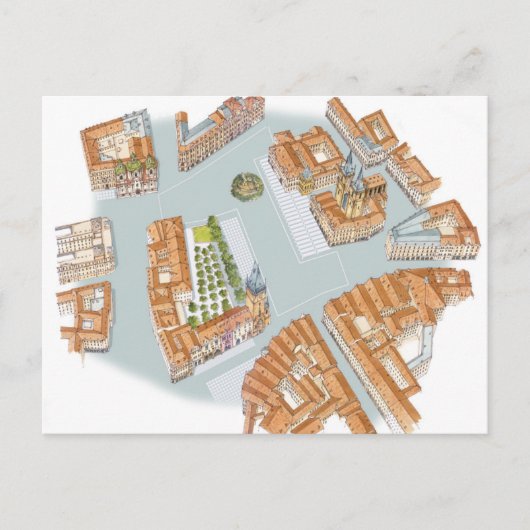 旧市街広場。プラハチェコ ポストカード (正面)