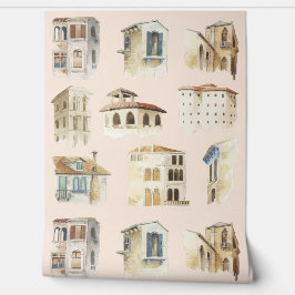 旧市街水彩画の繊細さ 壁紙